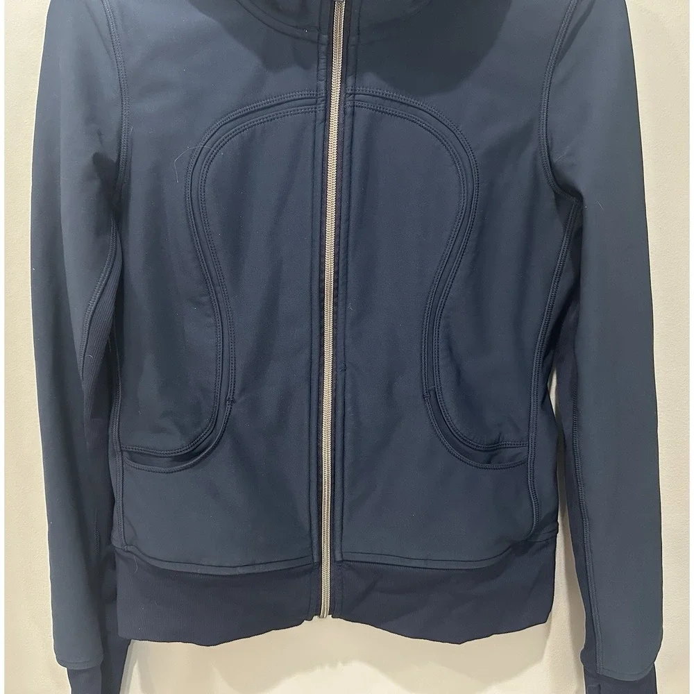Lululemon Uba Hoodie Jacket Women's Sz 4 Small Navy With Removable Fleece Liner‎